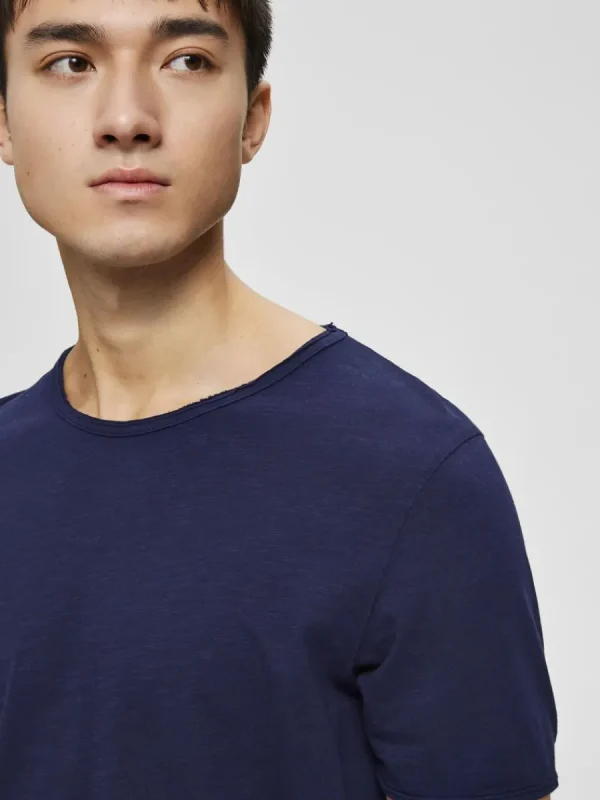 SELECTED RUNDRINGAD T-SHIRT Blue New
