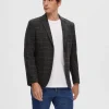 SELECTED RUTIG ENKELKNÄPPT KAVAJ Grey Best
