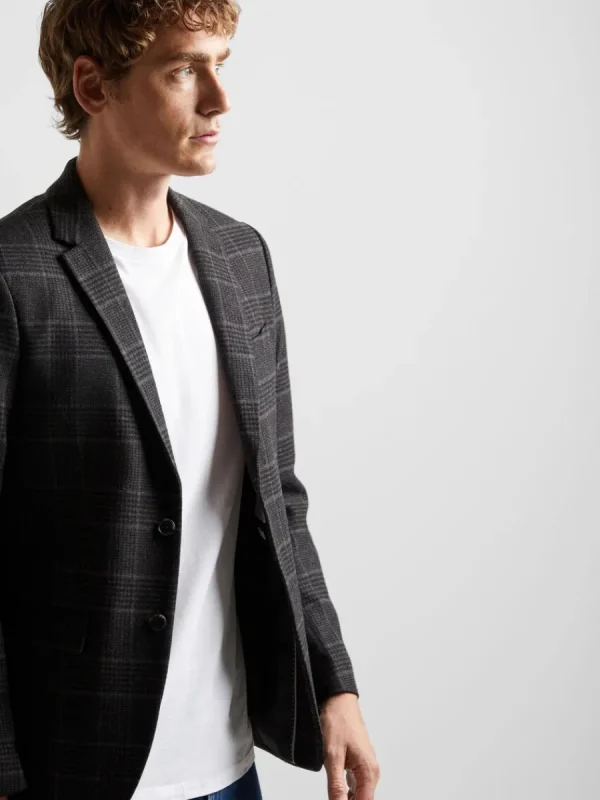 SELECTED RUTIG ENKELKNÄPPT KAVAJ Grey Best