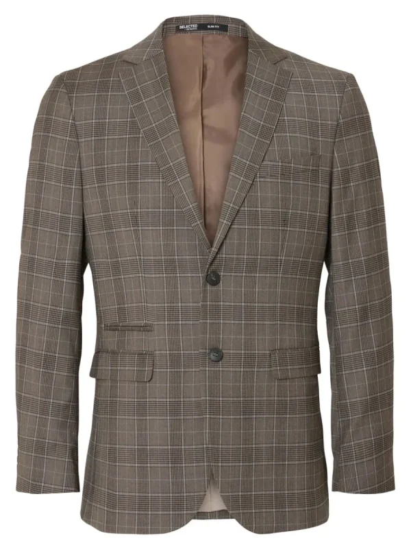SELECTED RUTIG ENKELKNÄPPT KAVAJ Brown Fashion