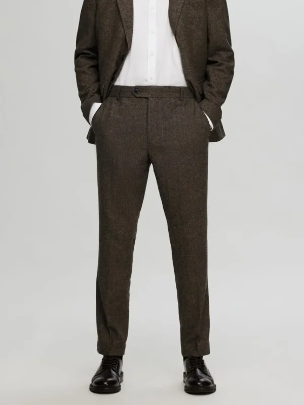 SELECTED RUTIG KOSTYMBYXOR Brown Fashion