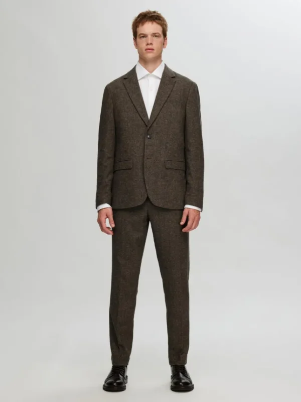 SELECTED RUTIG KOSTYMBYXOR Brown Fashion