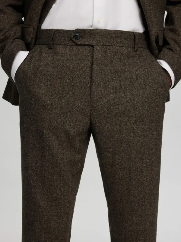 SELECTED RUTIG KOSTYMBYXOR Brown Fashion