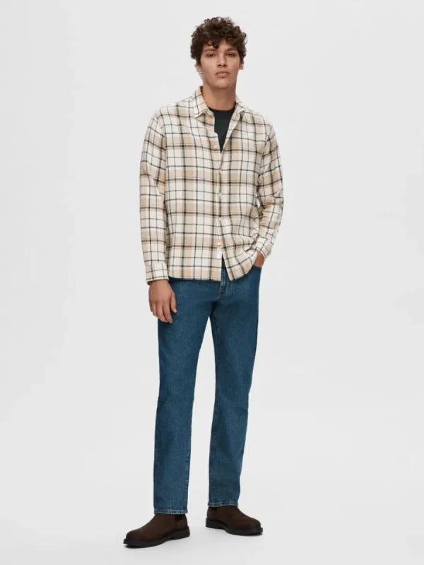 SELECTED RUTIG SKJORTA Beige Flash Sale