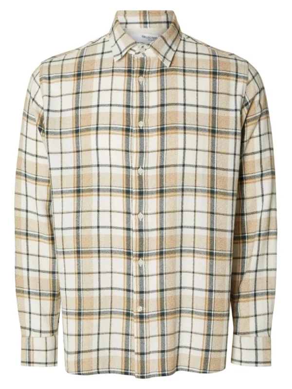SELECTED RUTIG SKJORTA Beige Flash Sale