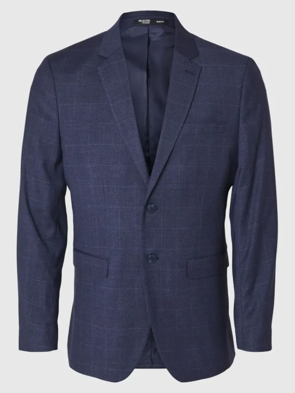 SELECTED RUTIG SLIM FIT KAVAJ Blue Cheap