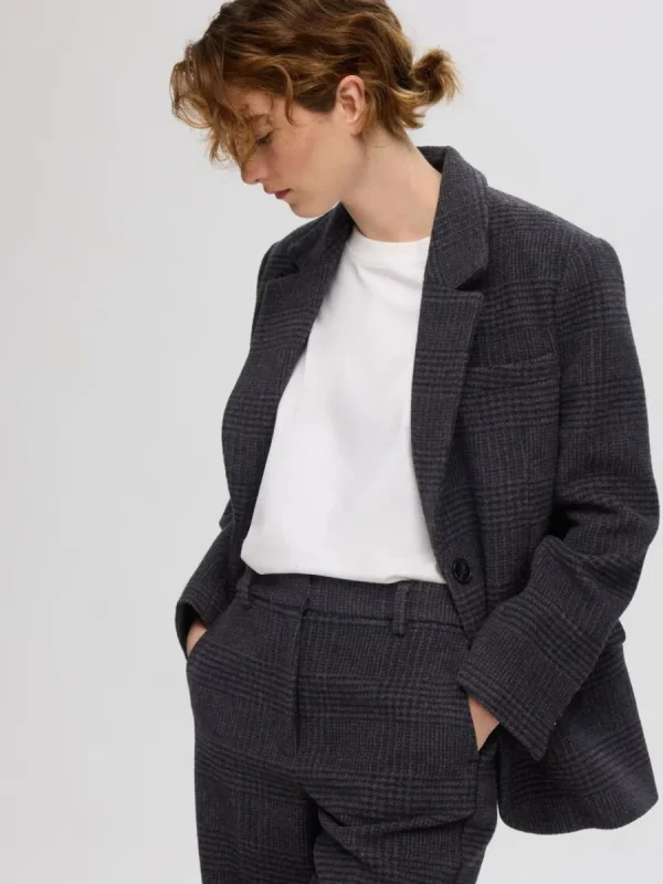 SELECTED RUTIG ÖVERDIMENSIONERAD KAVAJ Grey Flash Sale