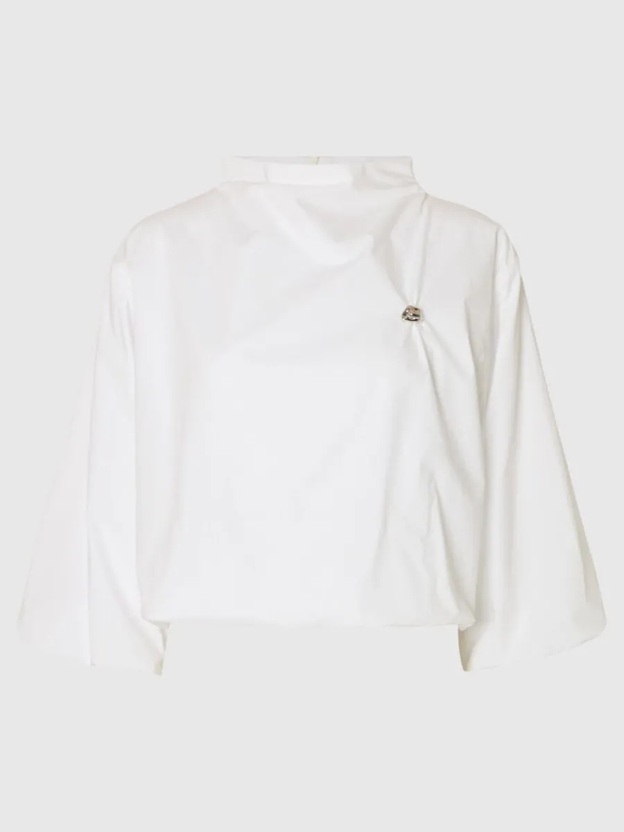 rymlig_blus_med_rmar_0.webp SELECTED RYMLIG BLUS MED 3/4-ÄRMAR White Cheap