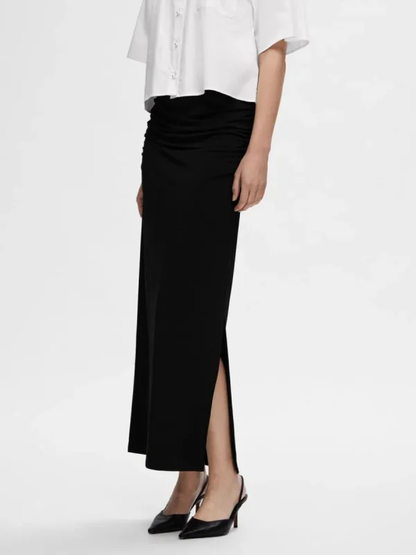 SELECTED RYNKAD MAXIKJOL Black Discount