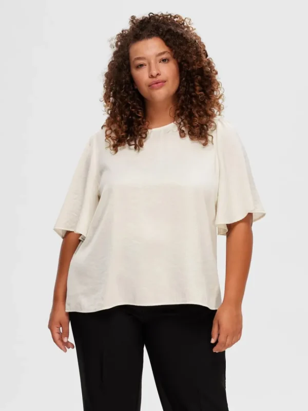 SELECTED SATIN BLUS Beige Outlet