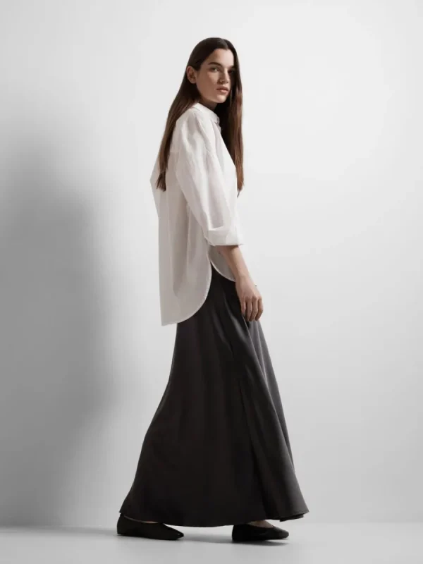 SELECTED SATIN MAXIKJOL Black Fashion