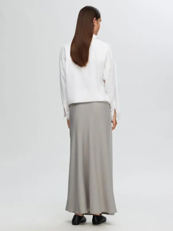 SELECTED SATIN MAXIKJOL Beige Outlet
