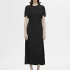 SELECTED SATIN MAXIKLÄNNING Black Shop