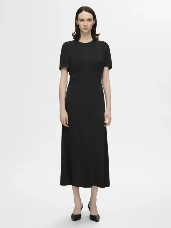 SELECTED SATIN MAXIKLÄNNING Black Shop