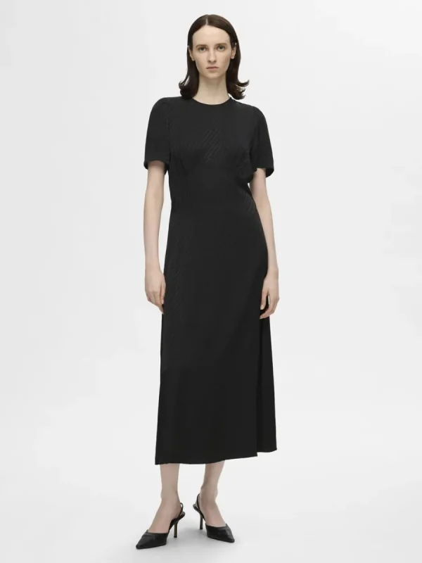 SELECTED SATIN MAXIKLÄNNING Black Shop