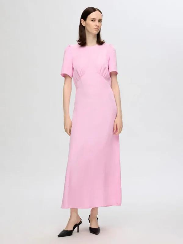 SELECTED SATIN MAXIKLÄNNING Pink New