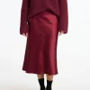 SELECTED SATIN MIDIKJOL Purple Flash Sale