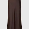 SELECTED SATIN MIDIKJOL Brown Sale