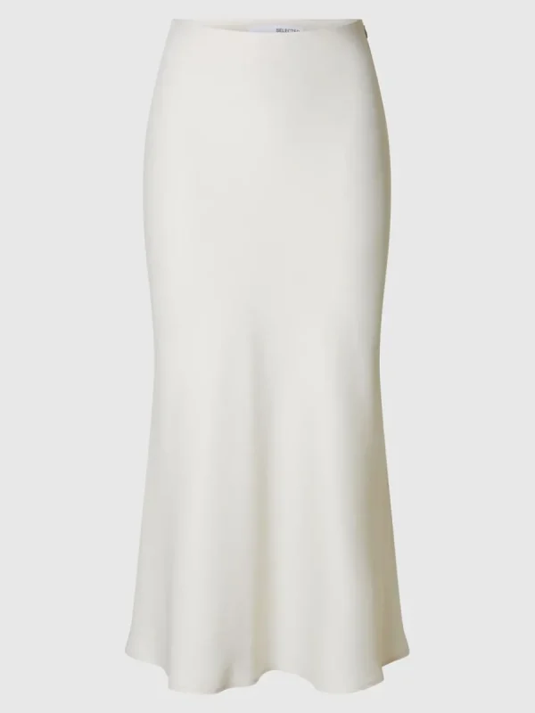 SELECTED SATIN MIDIKJOL Beige Store