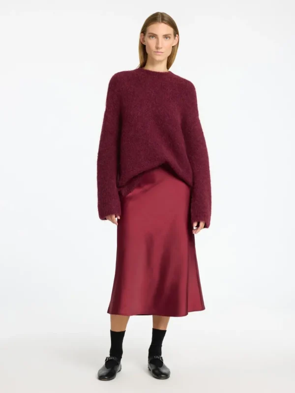 SELECTED SATIN MIDIKJOL Purple Flash Sale