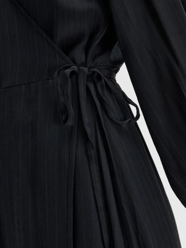 SELECTED SATIN OMLOTTKLÄNNING Blue Shop