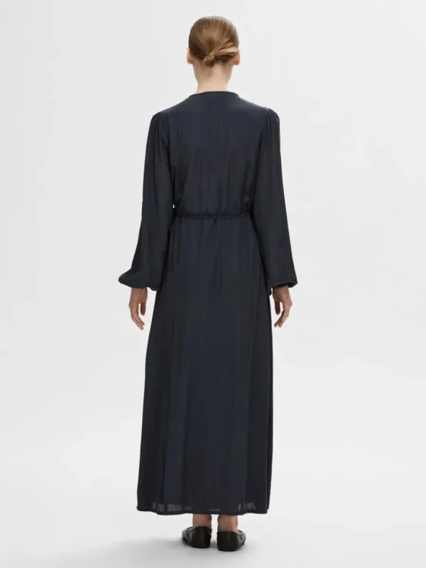 SELECTED SATIN OMLOTTKLÄNNING Blue Shop