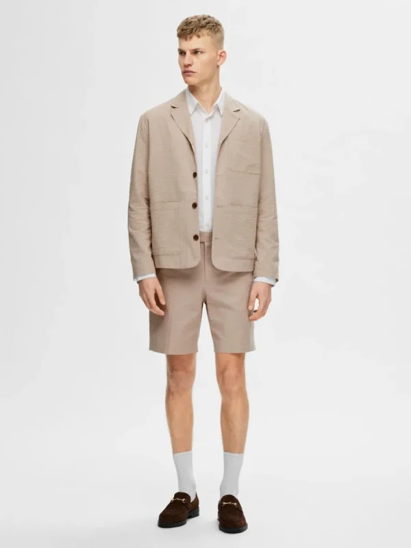 SELECTED SEERSUCKER AV HYBRIDBOMULL KAVAJ Beige Discount