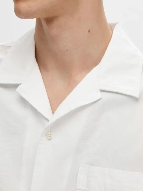 SELECTED SEERSUCKER KORTÄRMAD SKJORTA White Clearance
