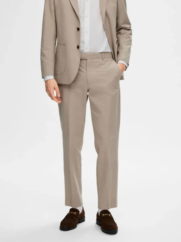 SELECTED SEERSUCKER KOSTYMBYXOR Beige Best Sale
