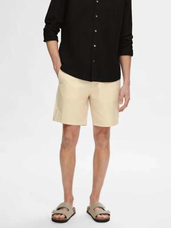 SELECTED SEERSUCKER SHORTS Beige Outlet