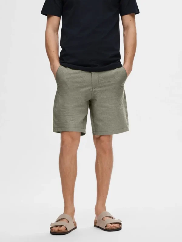 SELECTED SEERSUCKER SHORTS Green New