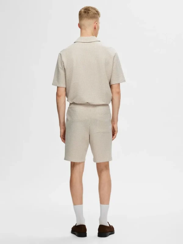 SELECTED SEERSUCKER SHORTS Beige Cheap