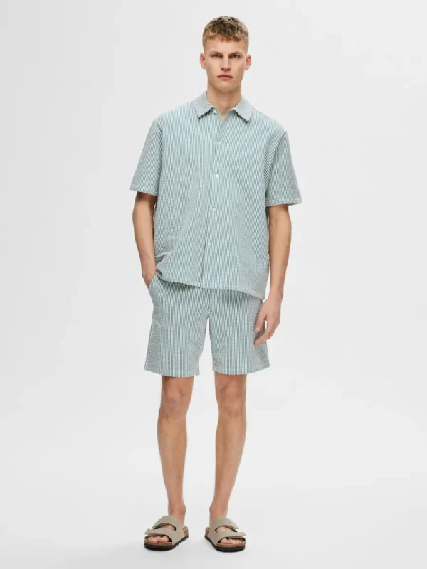 SELECTED SEERSUCKER SHORTS Blue Store