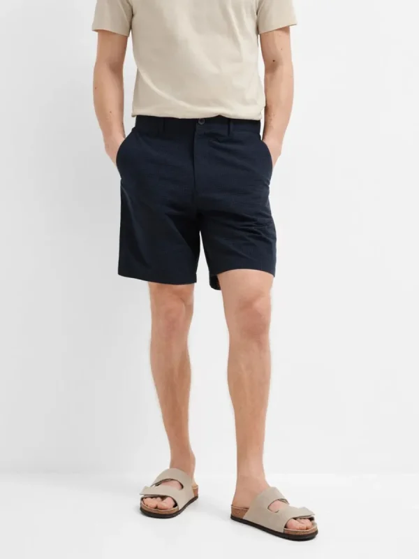 SELECTED SEERSUCKER SHORTS Blue Clearance