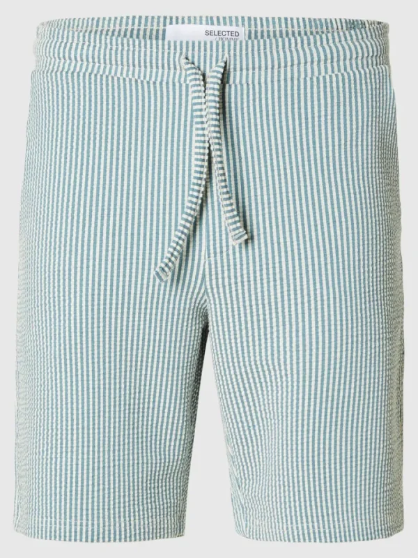 SELECTED SEERSUCKER SHORTS Blue Store