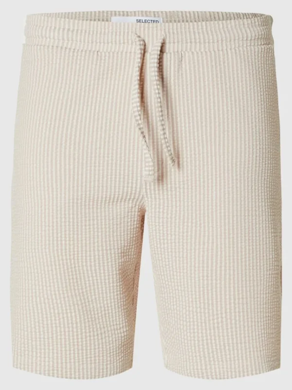 SELECTED SEERSUCKER SHORTS Beige Cheap