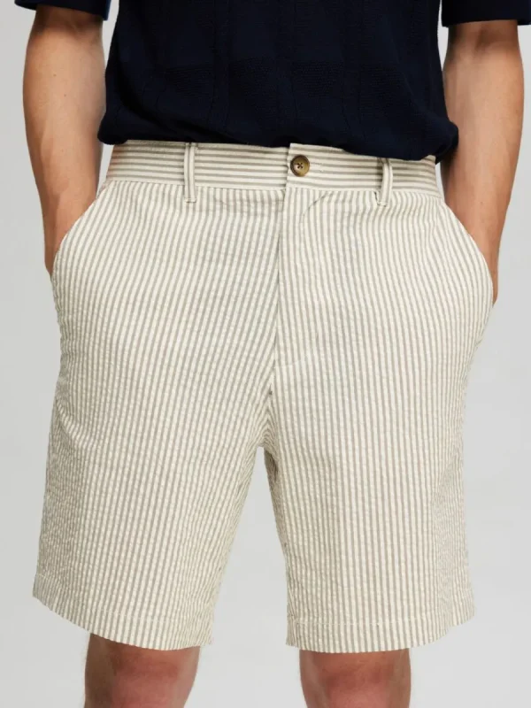 SELECTED SEERSUCKER SHORTS Green Sale