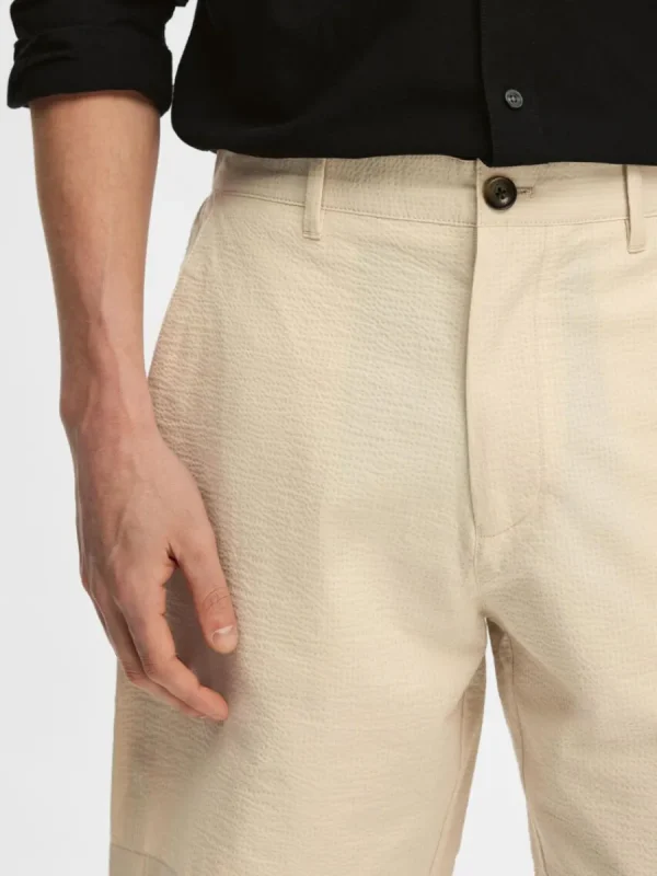 SELECTED SEERSUCKER SHORTS Beige Outlet