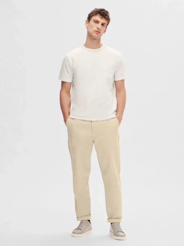 SELECTED SEERSUCKER T-SHIRT White Cheap