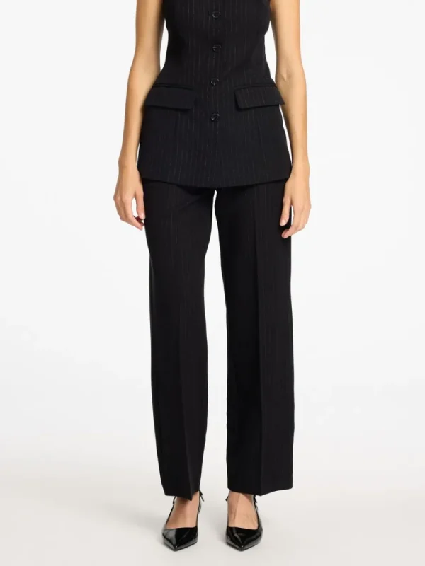 SELECTED SILVERKRITSTRECKSRANDIG BYXOR MED VIDA BEN Black Hot