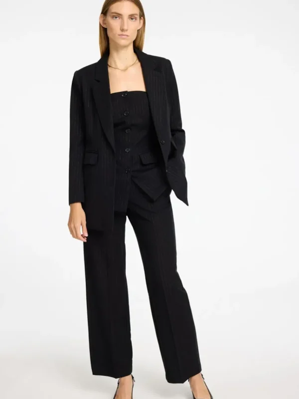 SELECTED SILVERKRITSTRECKSRANDIG BYXOR MED VIDA BEN Black Hot
