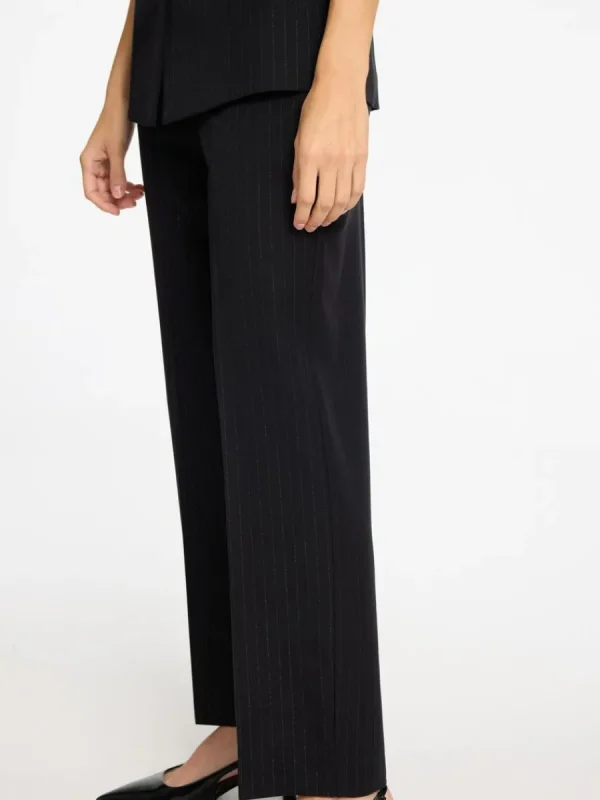 SELECTED SILVERKRITSTRECKSRANDIG BYXOR MED VIDA BEN Black Hot