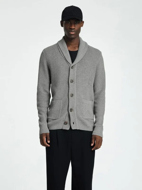 SELECTED SJALKRAGE STICKAD KOFTA Grey Clearance