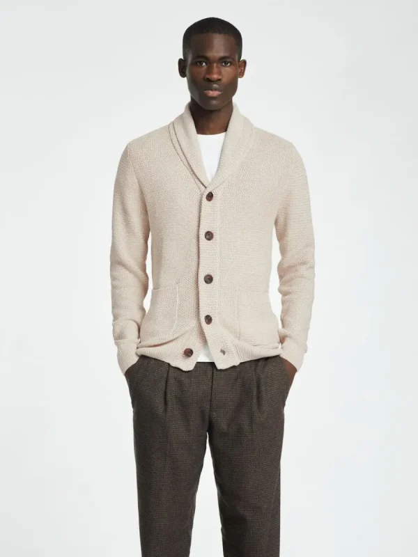 SELECTED SJALKRAGE STICKAD KOFTA Beige Shop