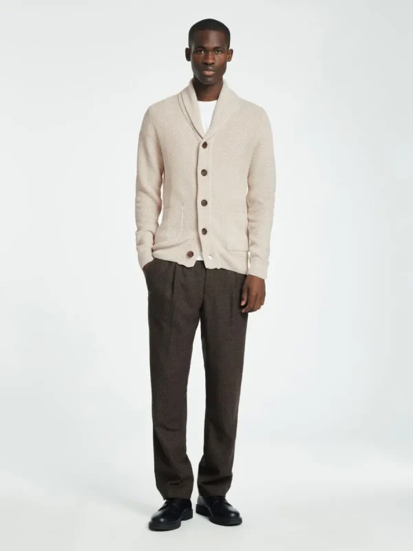 SELECTED SJALKRAGE STICKAD KOFTA Beige Shop