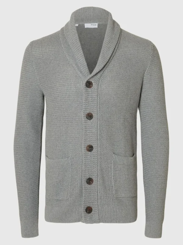 SELECTED SJALKRAGE STICKAD KOFTA Grey Clearance