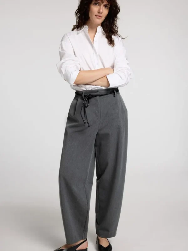 SELECTED SKRÄDDARSYDDA - BARREL FIT-BYXOR Grey Cheap