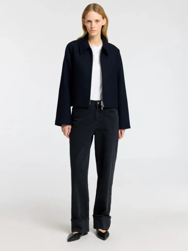 SELECTED SKRÄDDARSYDDA - KORT JACKA Blue Best Sale