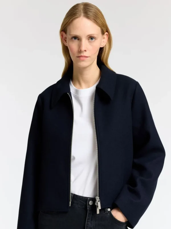 SELECTED SKRÄDDARSYDDA - KORT JACKA Blue Best Sale