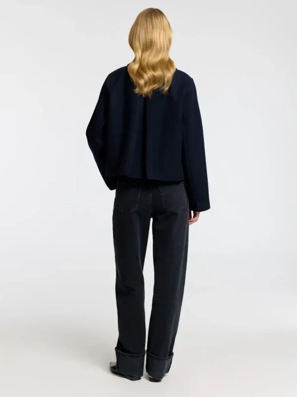 SELECTED SKRÄDDARSYDDA - KORT JACKA Blue Best Sale